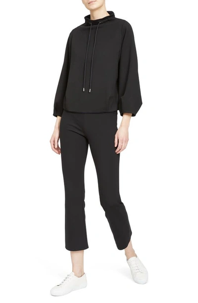 Theory Drawstring Mock Neck Sweater In Black