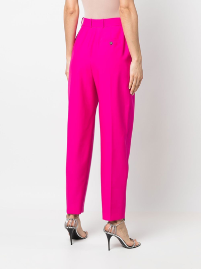 Alexander Mcqueen Classic Wool Trousers In Fuchsia