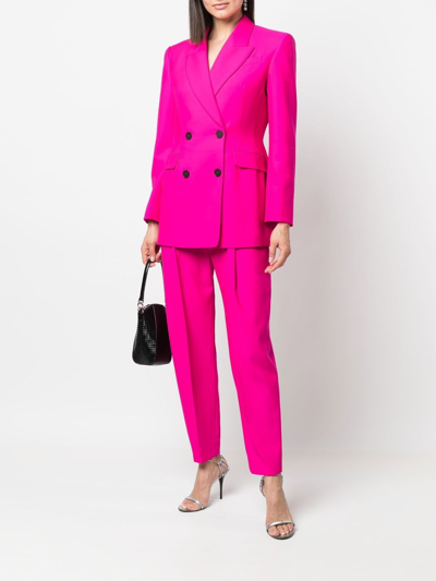 Alexander Mcqueen Classic Wool Trousers In Fuchsia