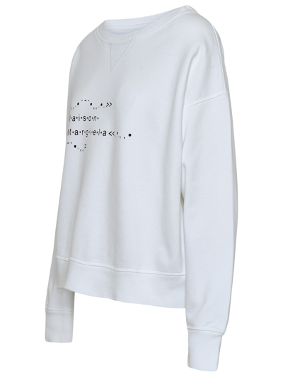 Shop Maison Margiela White Cotton Font Generator Sweatshirt