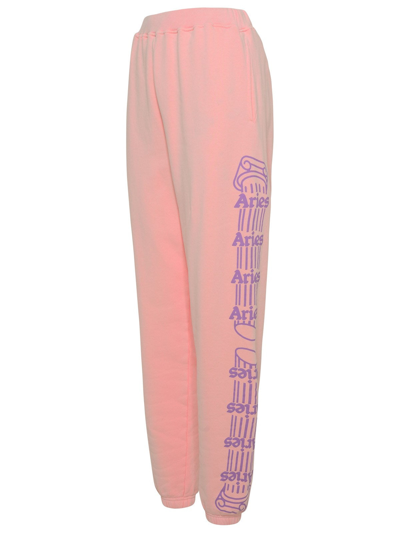Shop Aries Pink Cotton Column Pants