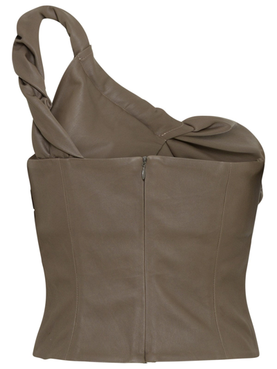 Shop The Mannei Mud Leather Top In Brown