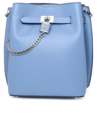 Michael Kors, Bags, Michael Kors Hamilton Satchel Bag With Silver Chain  And Lock Baby Blue