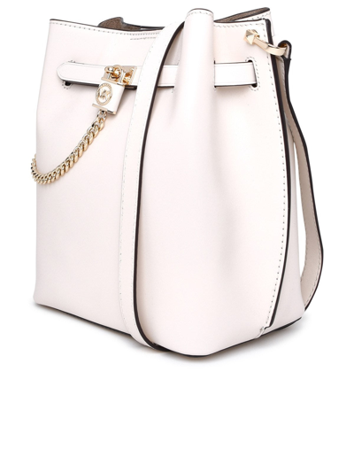 Shop Michael Michael Kors Blush Leather Hamilton Legacy Bag In Beige