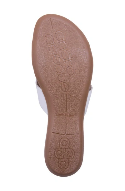 Shop Andre Assous Nadenka H-strap Slide Sandal In White Leather