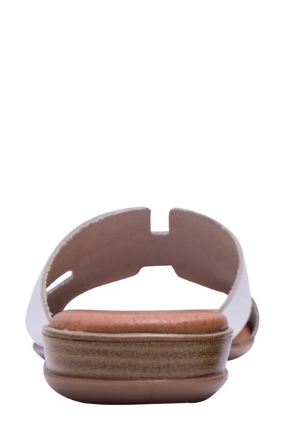 Shop Andre Assous Nadenka H-strap Slide Sandal In White Leather
