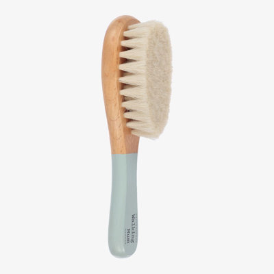 Shop Pasito A Pasito Walking Mum Baby Wooden Hair Brush (15cm) In Green