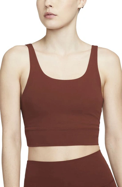 Nike Women's Yoga Luxe Infinalon Crop Top In Grey | ModeSens