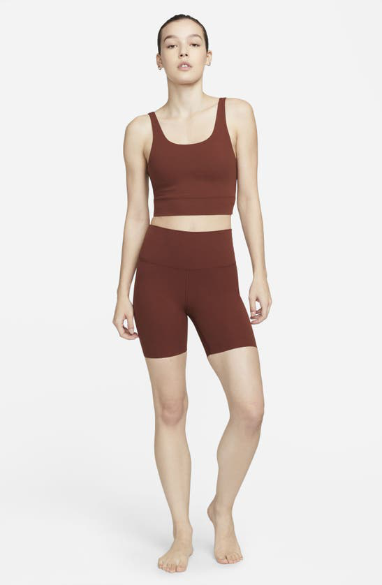 Nike Yoga Luxe Crop Top In Blue Grey