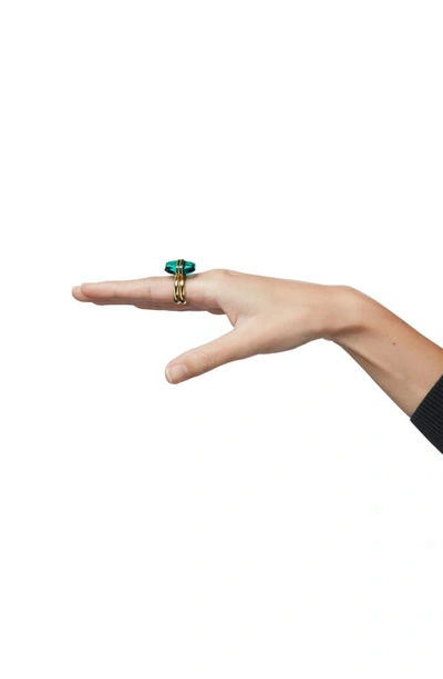 Swarovski Lucent Set Of 2 Stacking Rings In Emerald Gos
