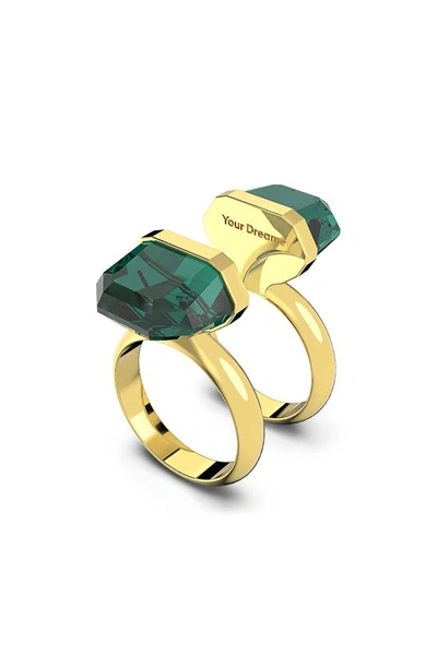 Swarovski Lucent Set Of 2 Stacking Rings In Emerald Gos