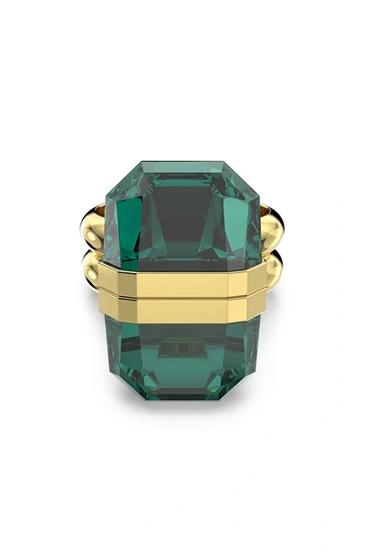 Swarovski Lucent Set Of 2 Stacking Rings In Emerald Gos