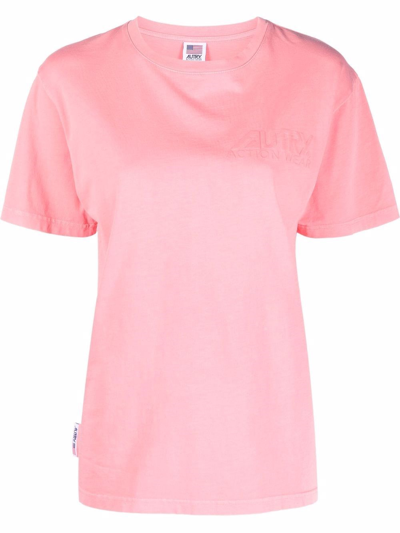 Shop Autry Cotton Jersey T-shirt In Rosa