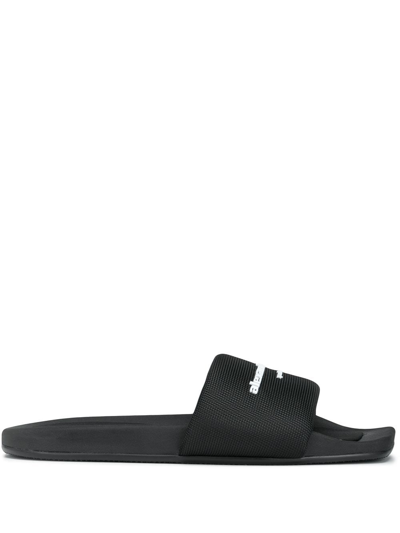 Shop Alexander Wang Slippers With Print In Black