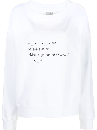 Shop Maison Margiela Sweatshirt With Print In White