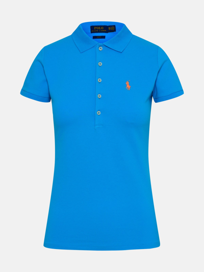 Shop Polo Ralph Lauren Light Blue Cotton Polo Shirt