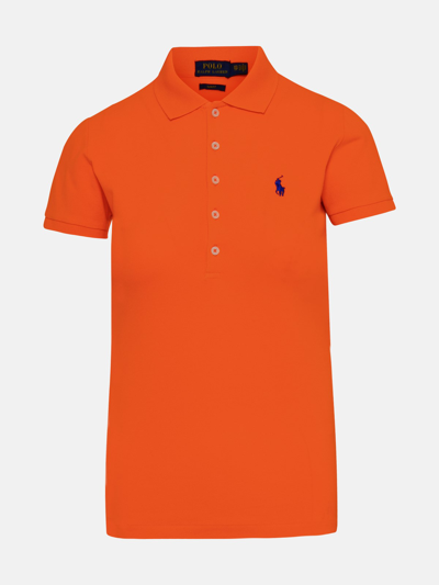 Shop Polo Ralph Lauren Orange Cotton Polo Shirt