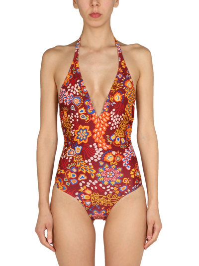 Shop La Doublej "taranta" One-piece Swimsuit In Multicolour