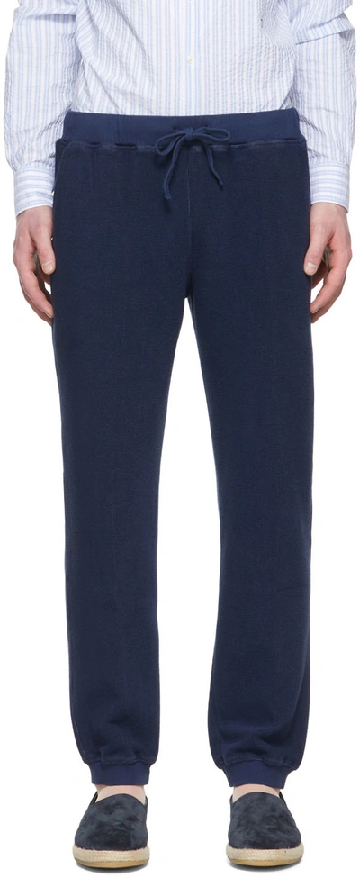 Massimo Alba Grey Cotton Lounge Pants In Blue