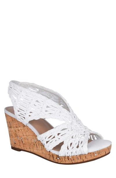 Shop Impo Terinee Woven Raffia Strappy Wedge Sandal In White