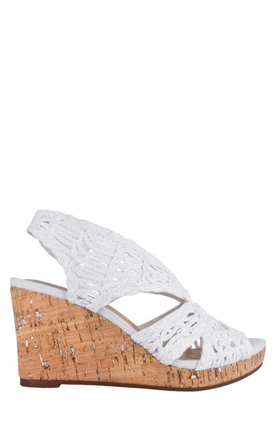 Shop Impo Terinee Woven Raffia Strappy Wedge Sandal In White