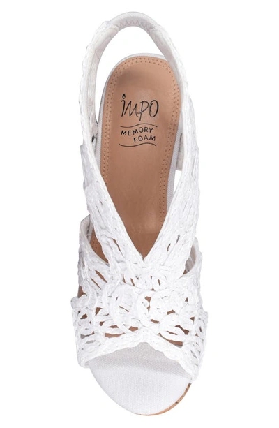 Shop Impo Terinee Woven Raffia Strappy Wedge Sandal In White