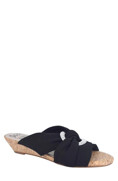 Shop Impo Rexine Cork Wedge Sandal In Black