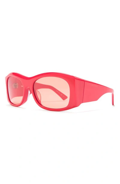 Shop Balenciaga 59mm Shield Sunglasses In Red