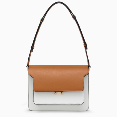 Shop Marni Blue/white/brown Trunk Medium Bag In Multicolor