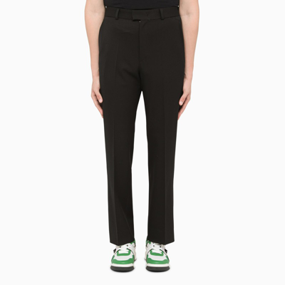 Shop Valentino Black Wool Tailored Trousers