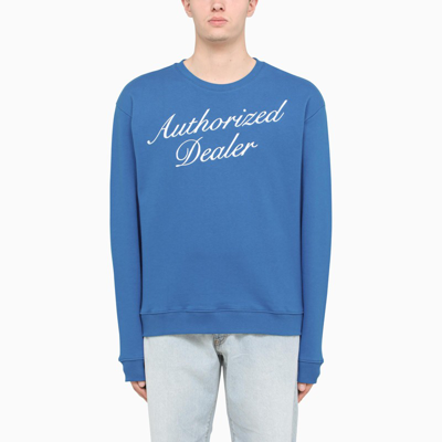 Shop Just Don Bright Blue Authorized Dealer Crewneck Sweatshirt