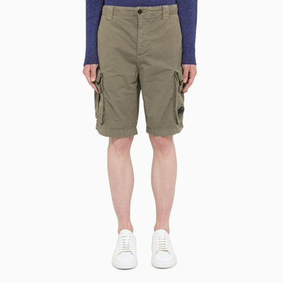 Shop C.p. Company Twill Shorts Trousers In Army Green
