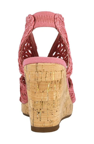 Shop Impo Terinee Woven Raffia Strappy Wedge Sandal In Flamingo Pink