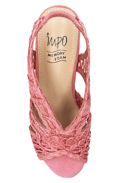 Shop Impo Terinee Woven Raffia Strappy Wedge Sandal In Flamingo Pink