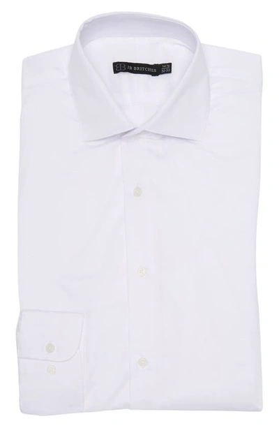 Shop Jb Britches Yarn-dyed Solid Dress Shirt In White