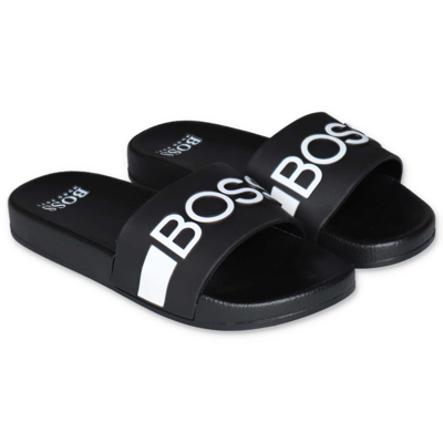 Shop Hugo Boss Sandali Neri In Gomma In Nero