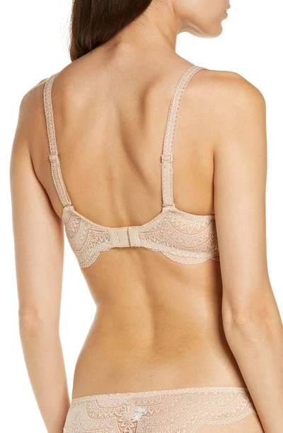 Shop Simone Perele Karma Underwire Lace Demi Bra In Peau Rose