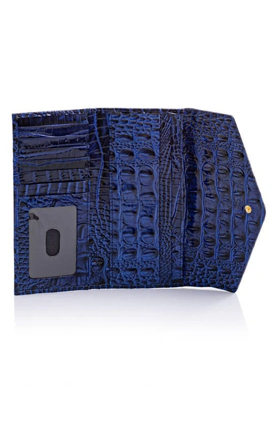 Shop Brahmin Veronica Melbourne Croc Embossed Leather Envelope Wallet In Sapphire