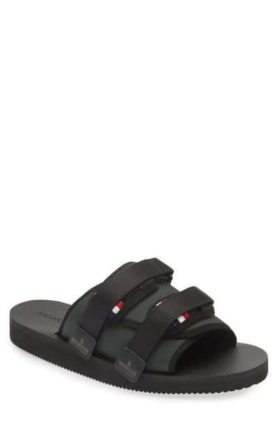 Shop Moncler Slideworks Slide Sandal In 833-olive