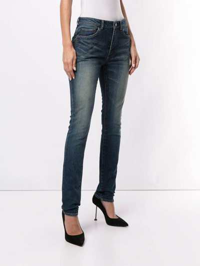 Shop Saint Laurent Faded Skinny Jeans