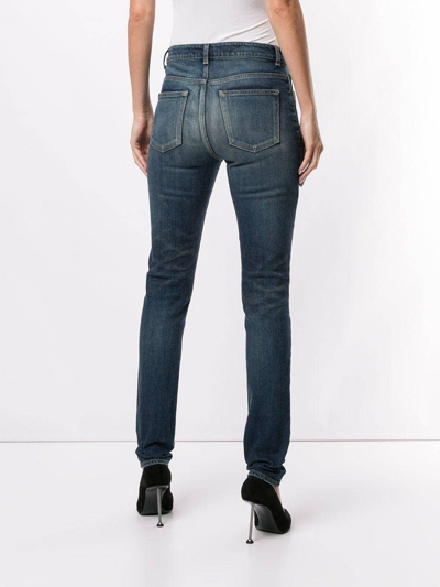 Shop Saint Laurent Faded Skinny Jeans