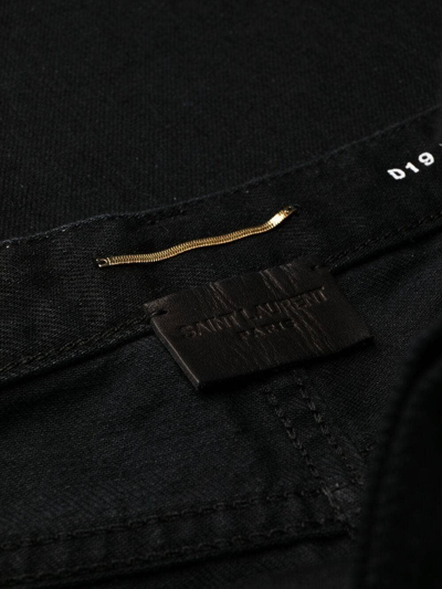 Shop Saint Laurent Black Cotton-denim High-waist Jeans