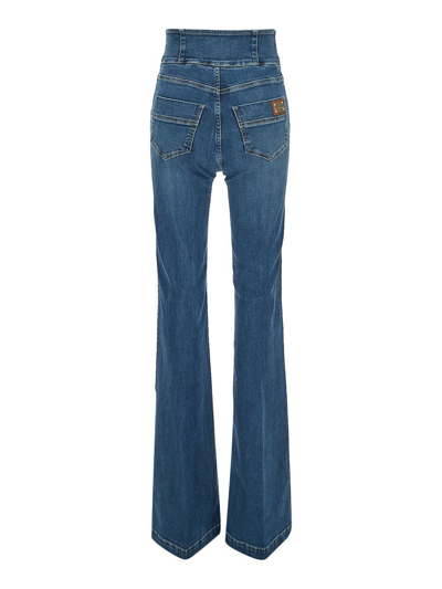 Shop Elisabetta Franchi Flared Jeans In Blue