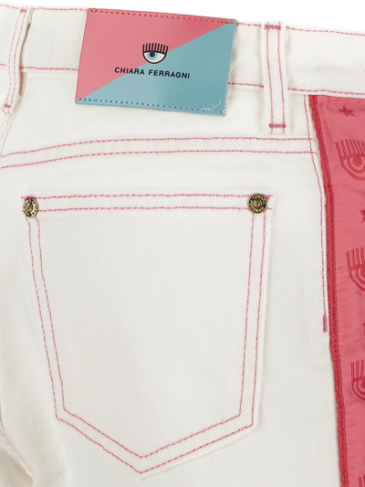 Shop Chiara Ferragni Logo Bands Shorts In White