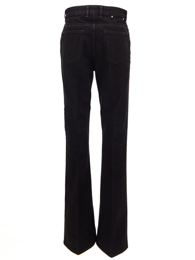 Shop Golden Goose Black Cotton High-rise Flared Jeans