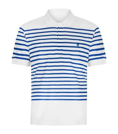 Alexander Mcqueen Breton Striped Polo Shirt In Blue