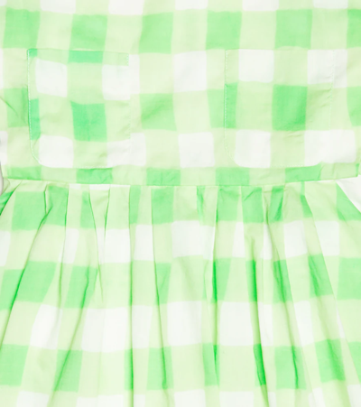 Morley Checked Cotton Dress In Green