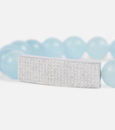 Sydney Evan 14kt Beaded Bracelet With Diamonds And White Gold In 0