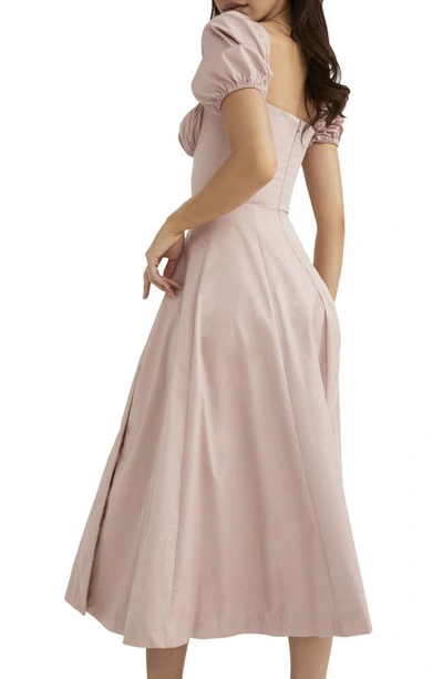 House Of Cb Tallulah Puff Sleeve Midi Dress In Pink