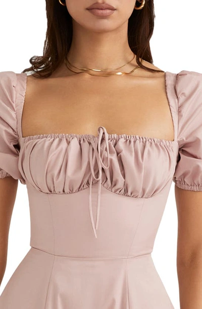 House Of Cb Tallulah Puff Sleeve Midi Dress In Pink